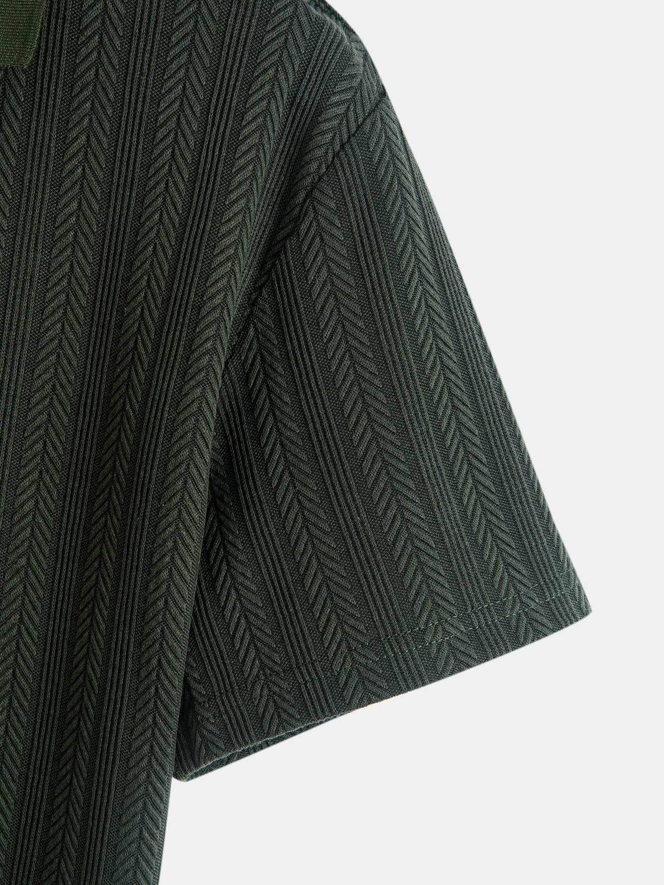 Textured Zip-Up Polo