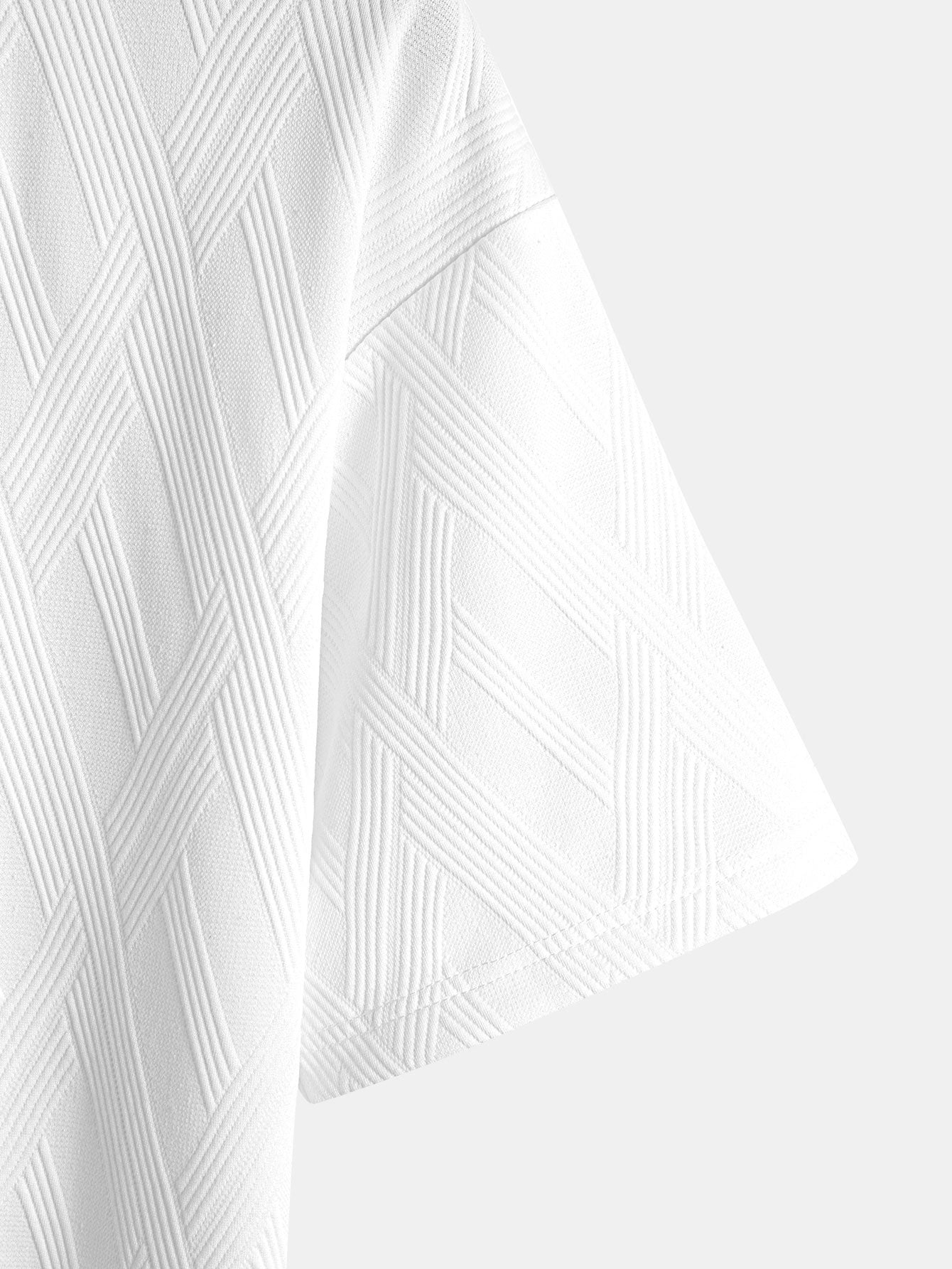 Comfortable Diamond Jacquard T-Shirt and Shorts Set