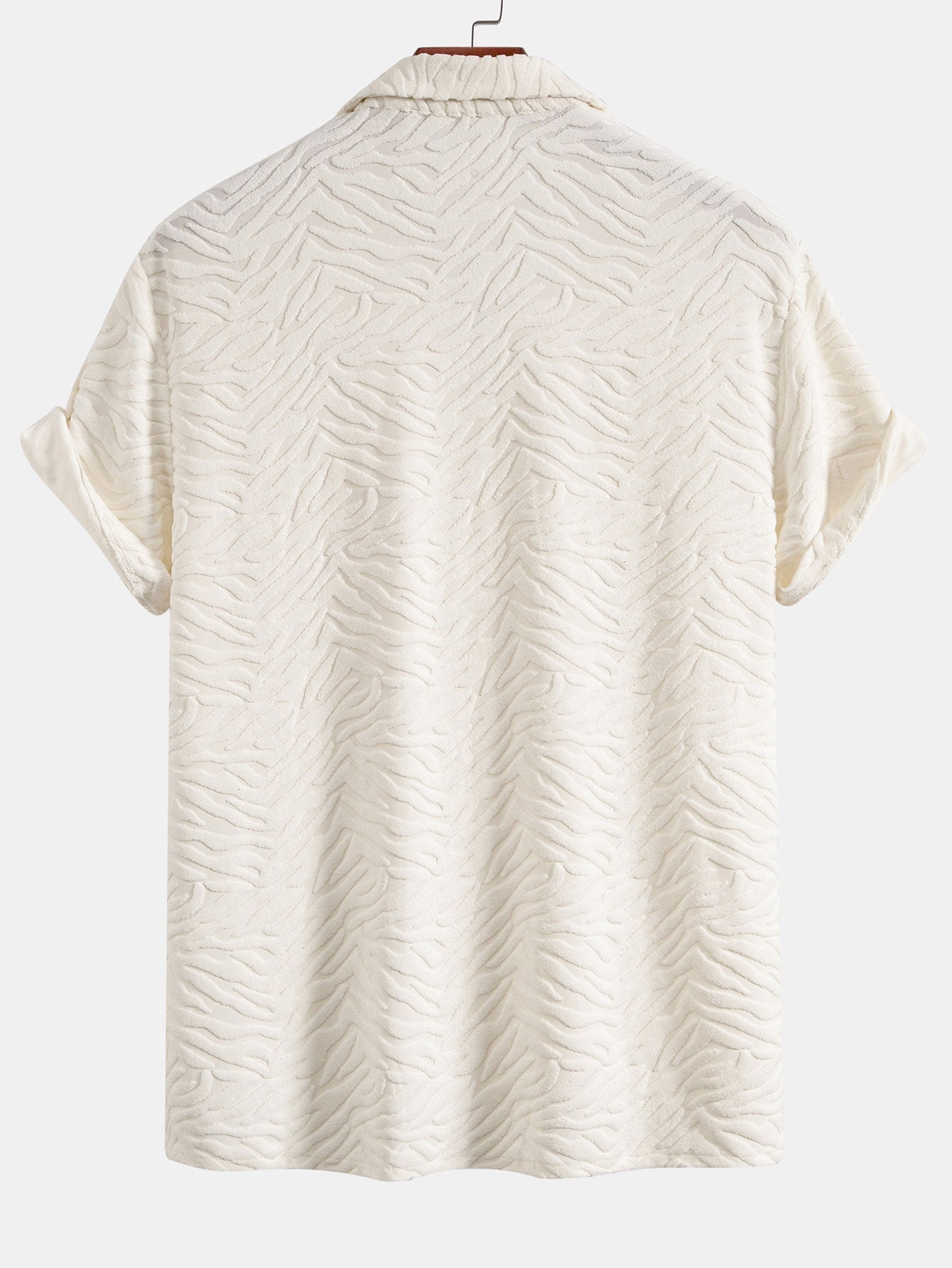 Cuban Shirt and Shorts Set with Animal Texture Terry