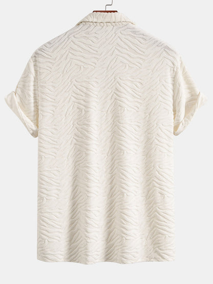 Cuban Shirt and Shorts Set with Animal Texture Terry