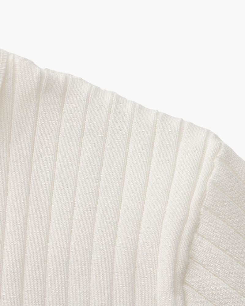 Luxury Ribbed Knit Polo Shirt