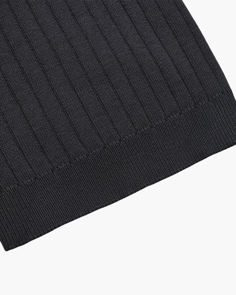 Luxury Ribbed Knit Polo Shirt