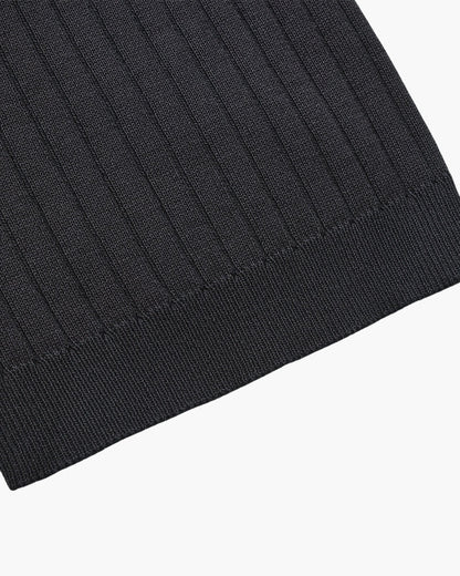 Luxury Ribbed Knit Polo Shirt