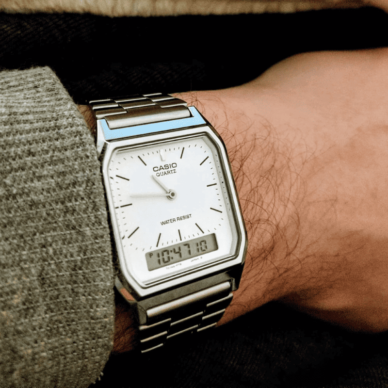 CASIO Vintage 38-mm-Uhr – Wasserdicht | Transferierter Stahl