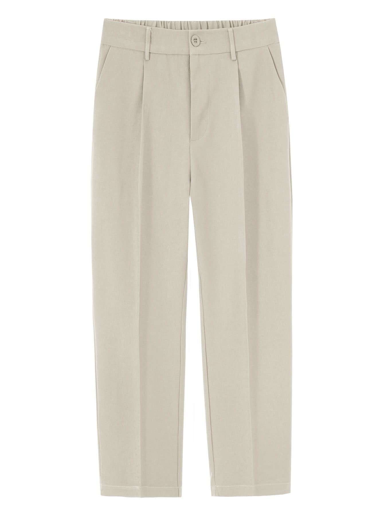 Comfortable Elastic Waist Straight-Leg Pants