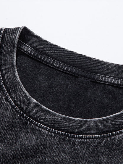 Casual Long Sleeve Distressed T-Shirt with Relaxed Fit