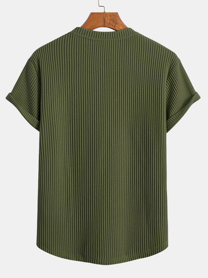 Waffle Knit Arc Hem Tee