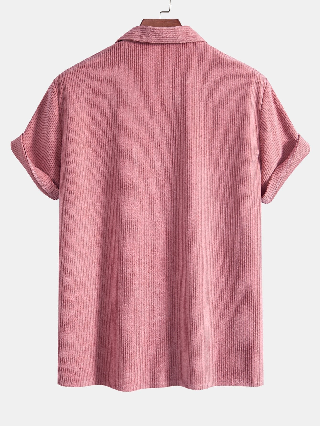 Corduroy Cuban Shirt and Shorts Set with Short Sleeves