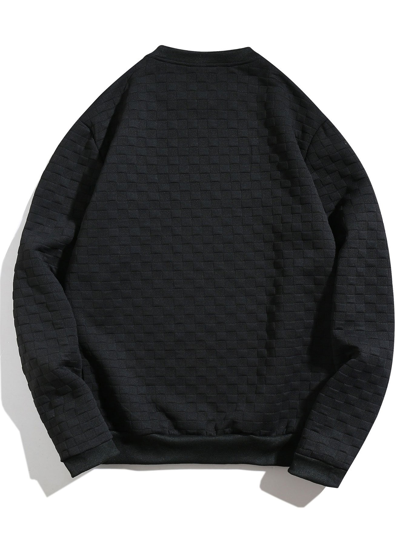 Jacquard Sweatshirt with Checkerboard Design
