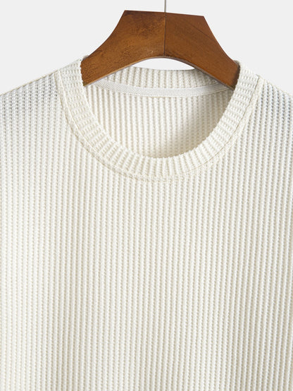 Waffle Knit Arc Hem Tee