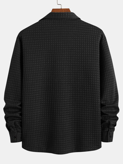 Waffle Knit Button-Up Shirt