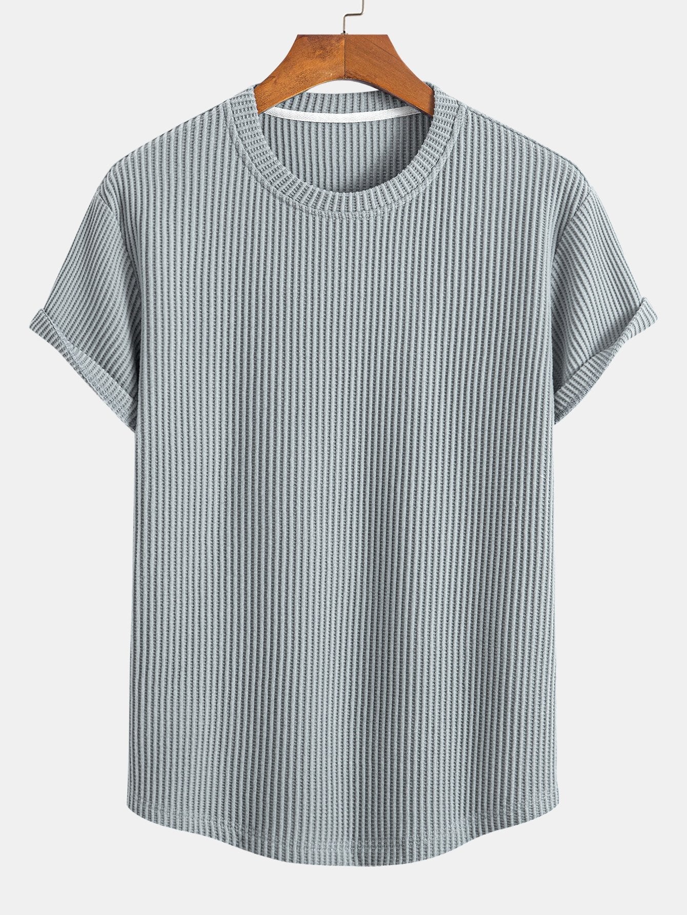 Waffle Knit Arc Hem Tee