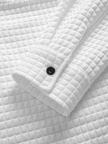 Waffle Knit Button-Up Shirt