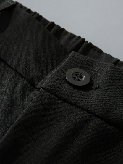 Comfortable Elastic Waist Straight-Leg Pants