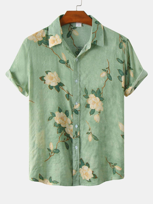 Floral Patterned Button-Up Shirt