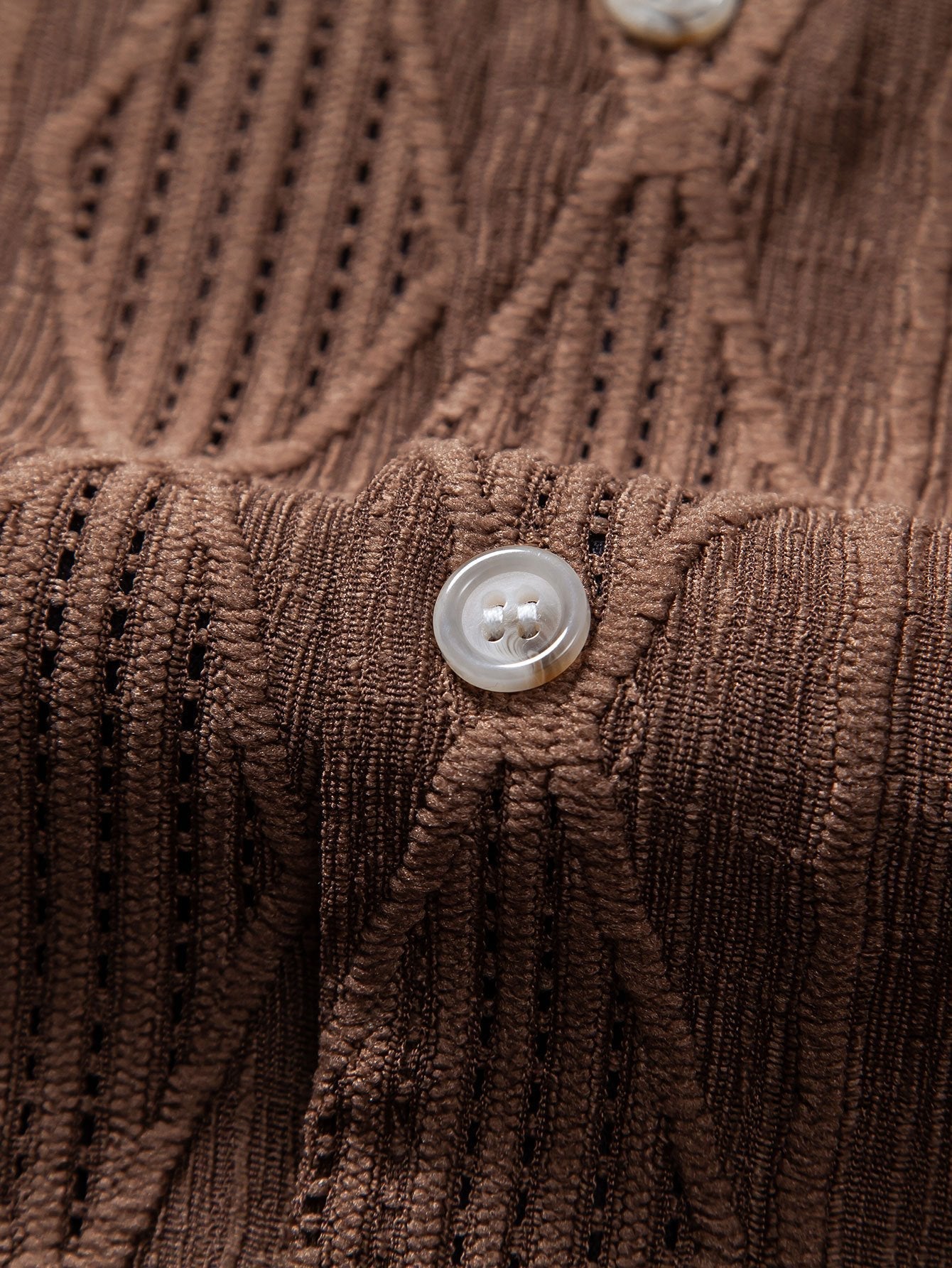 Geometric Jacquard Cuban Shirt with Straight-Leg Linen Trousers