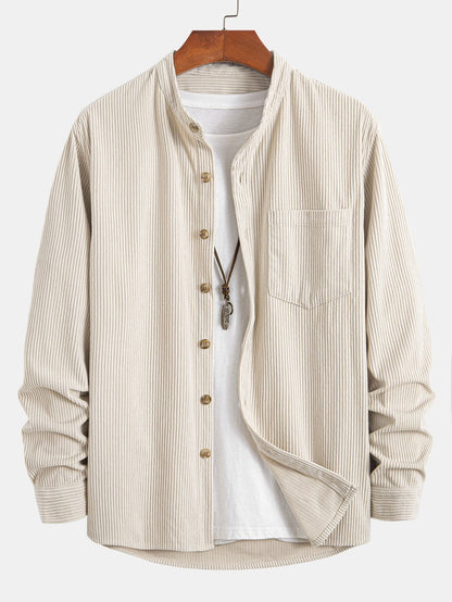 Stand Collar Corduroy Shirt