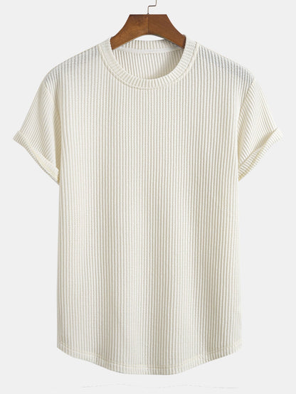 Waffle Knit Arc Hem Tee