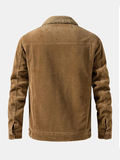 Teddy-Fleece Lined Cotton Corduroy Jacket
