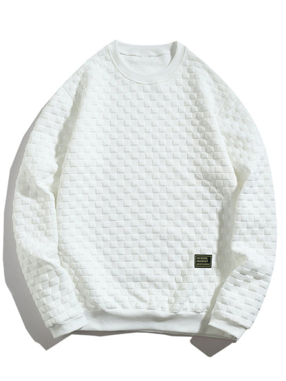 Jacquard Sweatshirt with Checkerboard Design