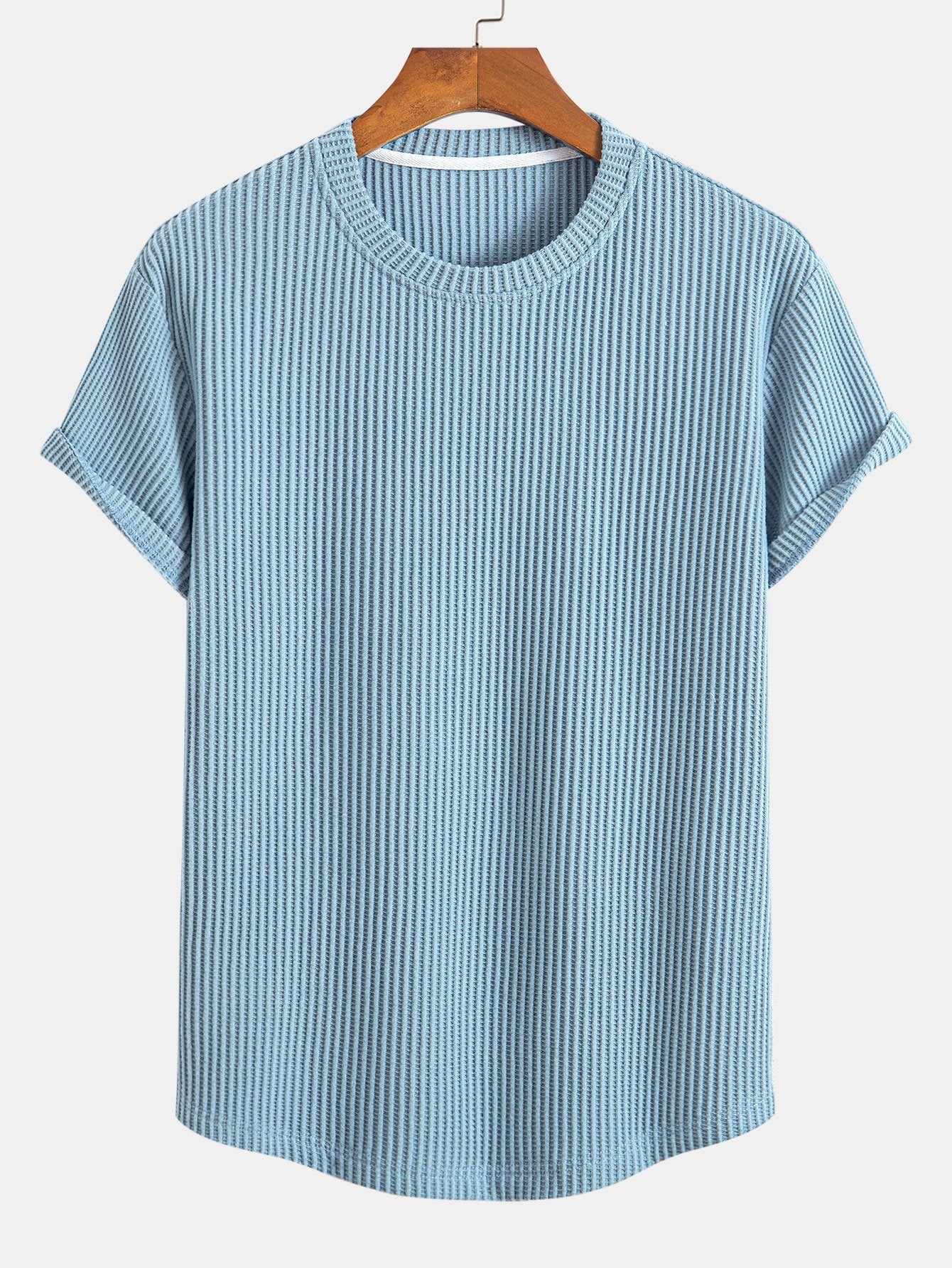 Waffle Knit Arc Hem Tee