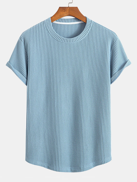 Waffle Knit Arc Hem Tee