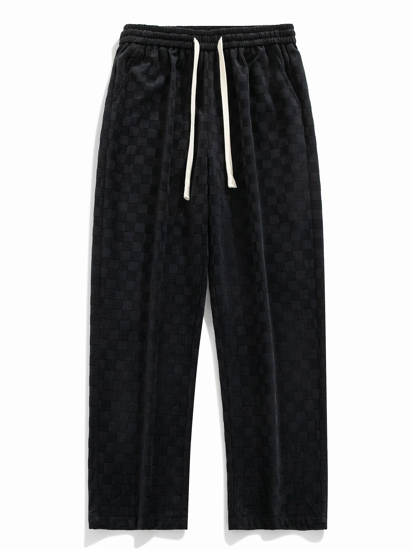 Plaid Straight Leg Trousers