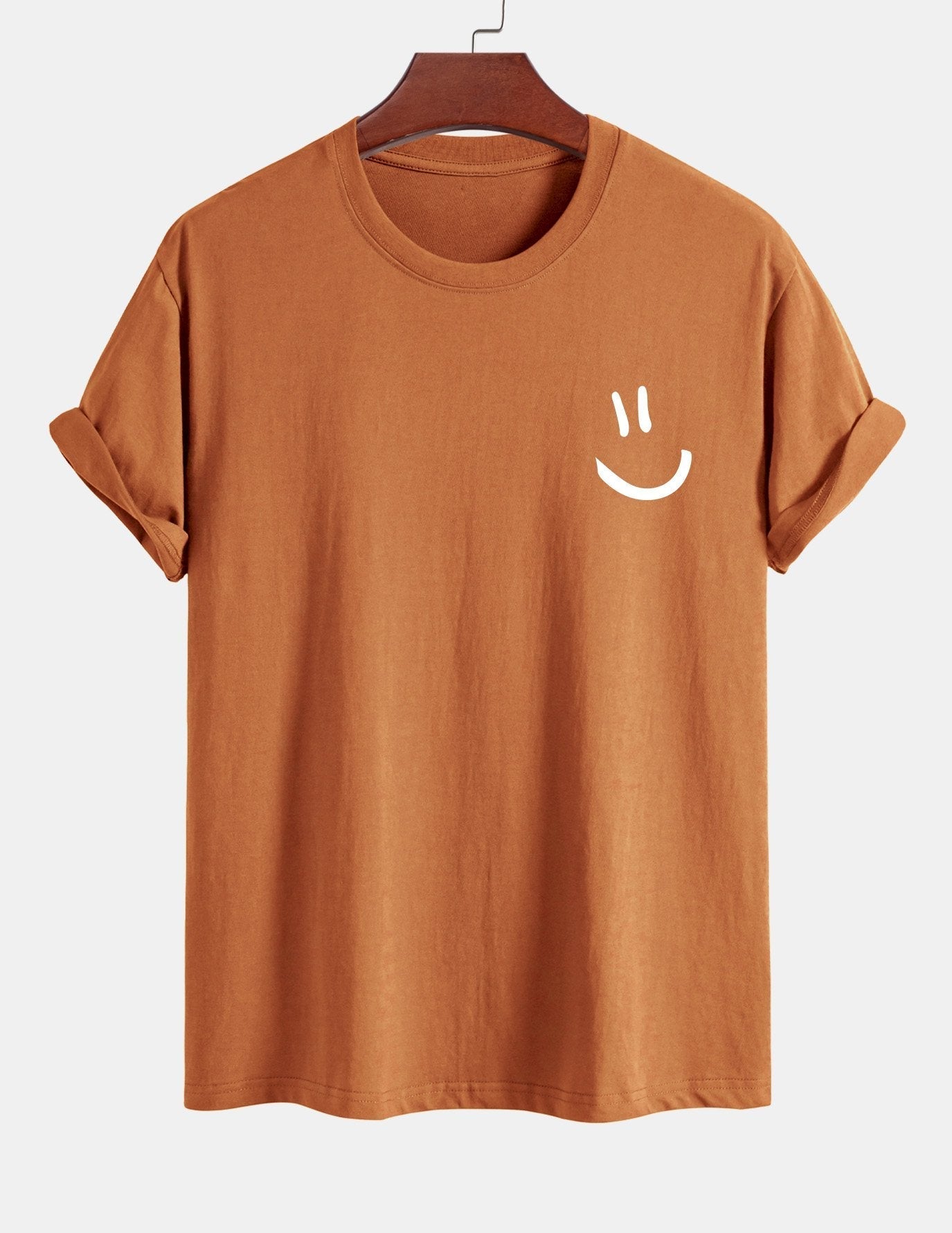 Classic Fit Cotton T-Shirt with Smiley Face Print