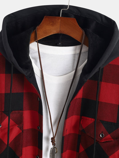 Fleece-Lined Hooded Flannel Shirt