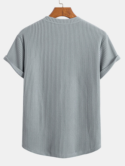 Waffle Knit Arc Hem Tee