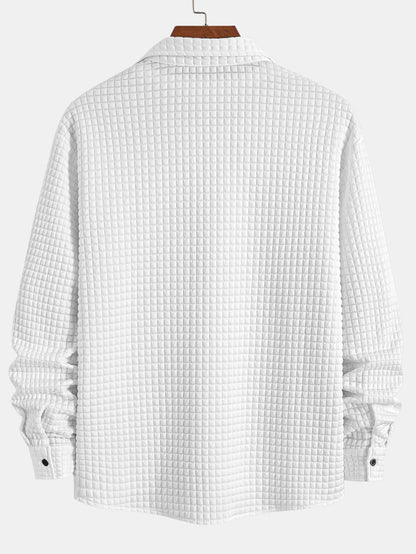 Waffle Knit Button-Up Shirt
