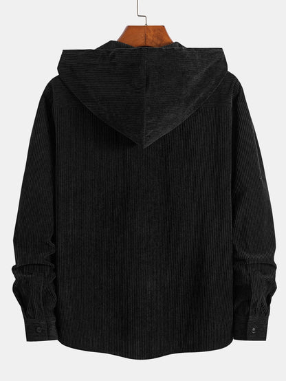Cozy Corduroy Hooded Shirt Jacket