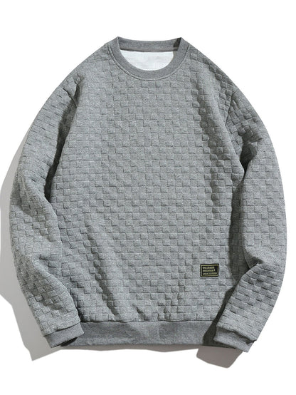 Jacquard Sweatshirt with Checkerboard Design