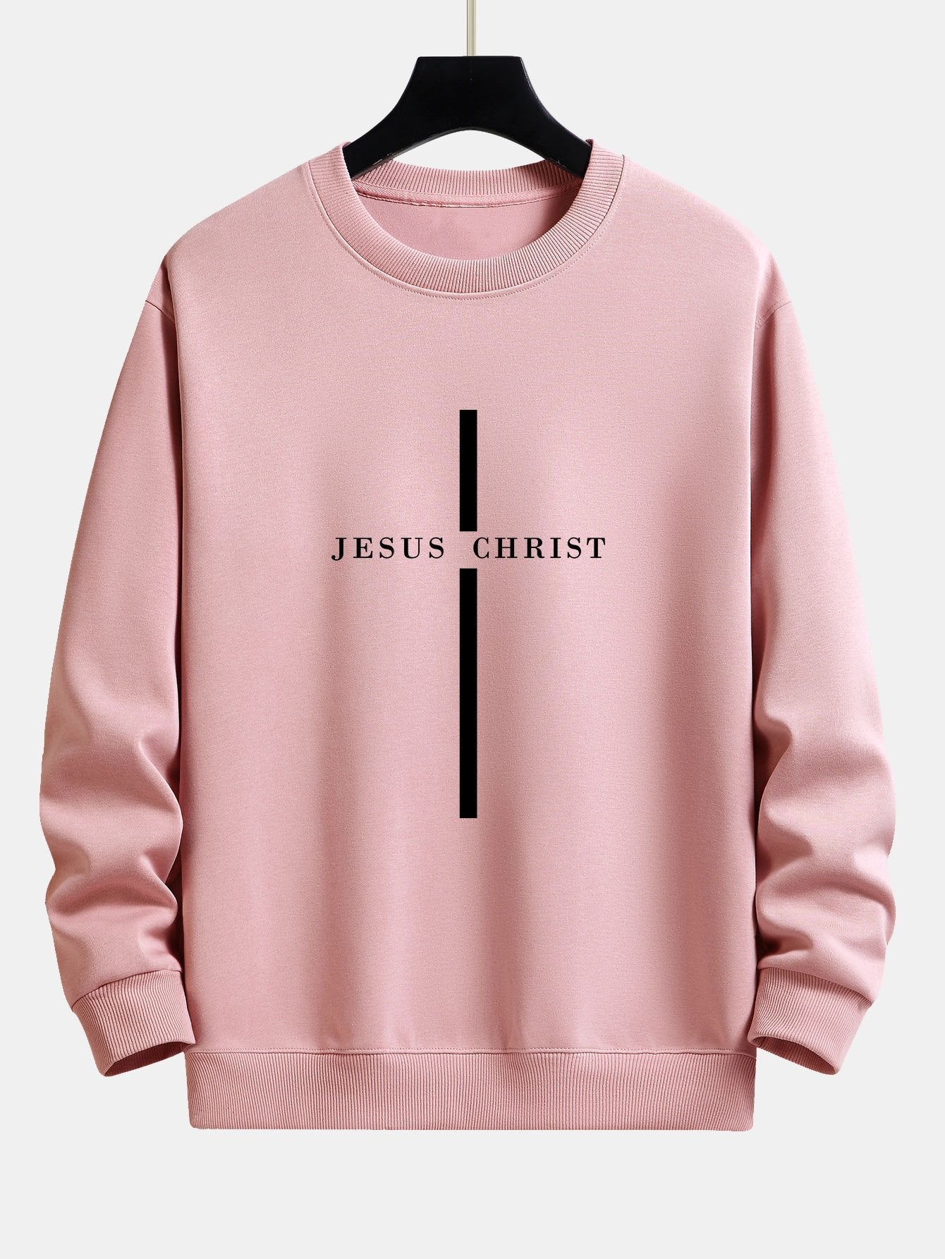 Relaxed Fit Sweatshirt with Jesus Christ Stripe Design