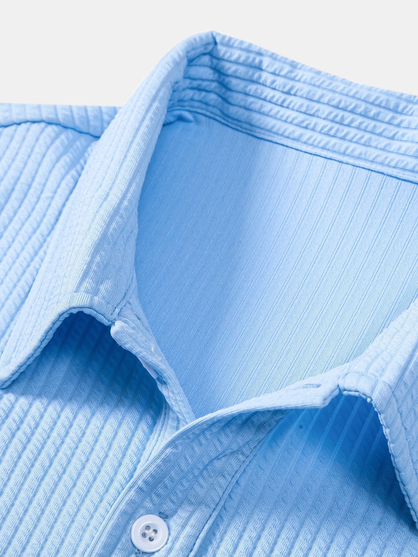 Ribbed Long Sleeve Polo Shirt