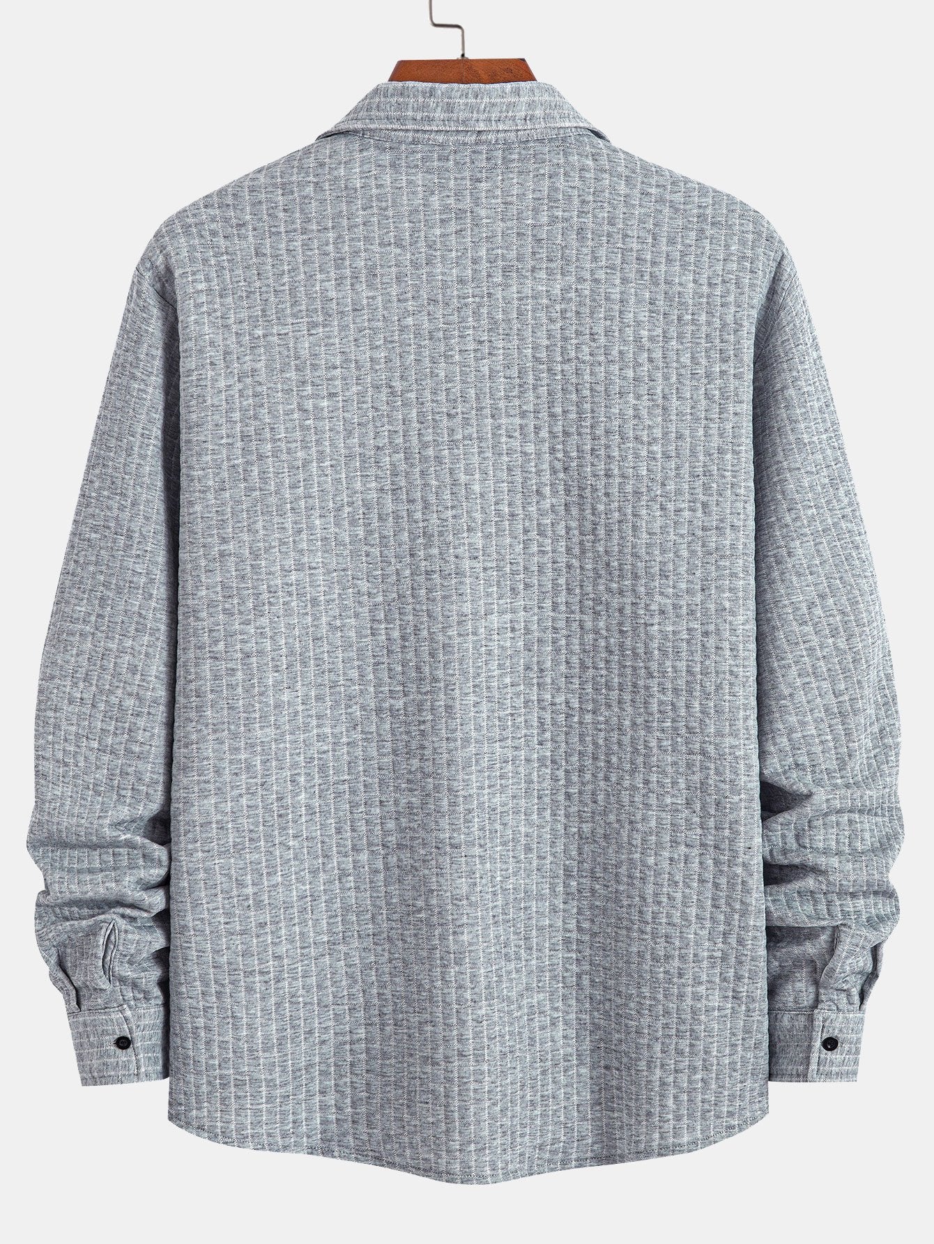 Waffle Knit Button-Up Shirt