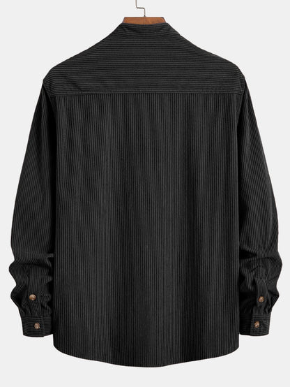Stand Collar Corduroy Shirt