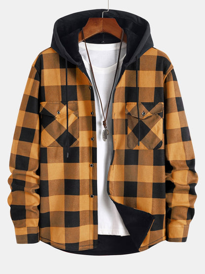 Fleece-Lined Hooded Flannel Shirt