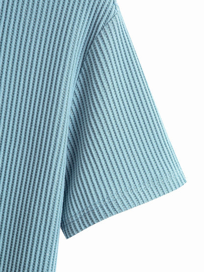 Waffle Knit Arc Hem Tee