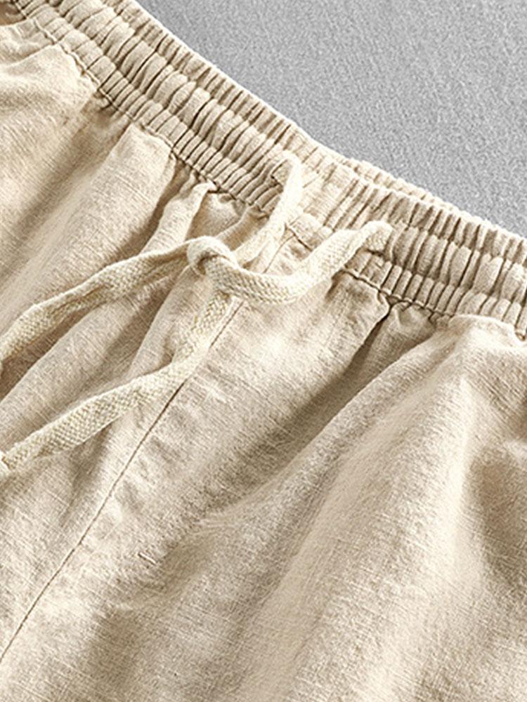 Drawstring Shorts in a Linen-Cotton Blend