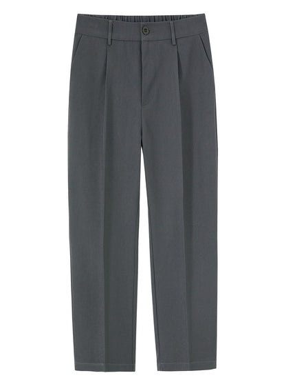 Comfortable Elastic Waist Straight-Leg Pants