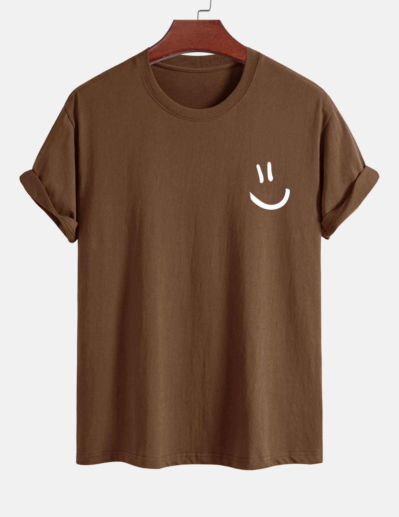 Classic Fit Cotton T-Shirt with Smiley Face Print