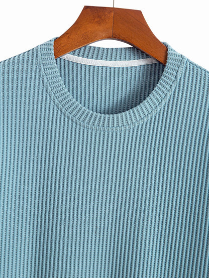 Waffle Knit Arc Hem Tee