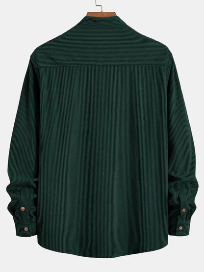 Stand Collar Corduroy Shirt