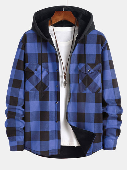 Fleece-Lined Hooded Flannel Shirt