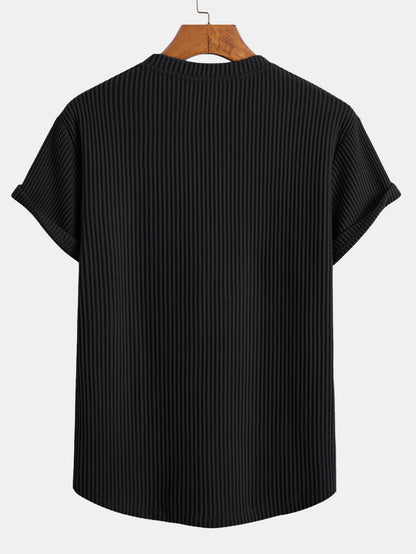 Waffle Knit Arc Hem Tee