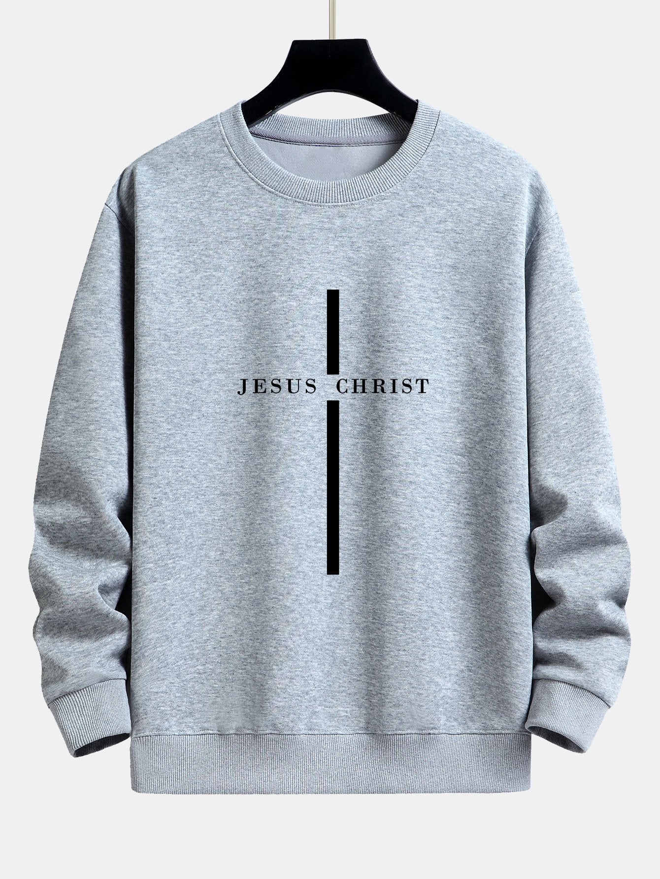 Relaxed Fit Sweatshirt with Jesus Christ Stripe Design