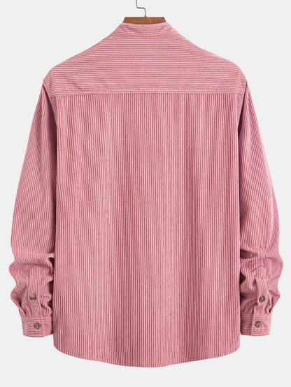 Stand Collar Corduroy Shirt