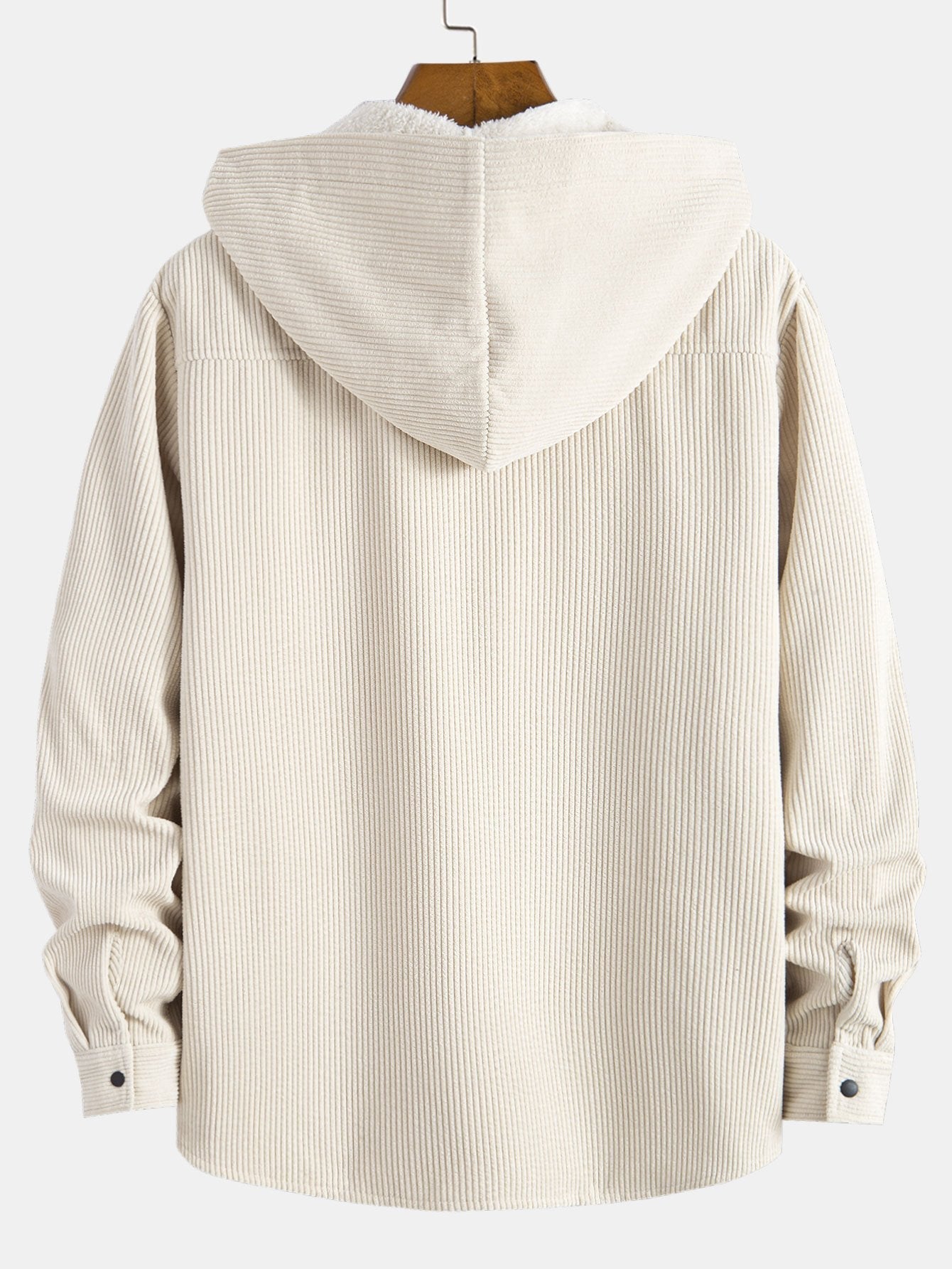 Fleece-Lined Hooded Corduroy Overshirt