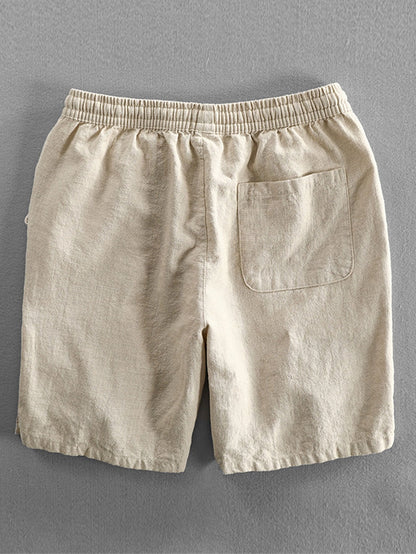Drawstring Shorts in a Linen-Cotton Blend